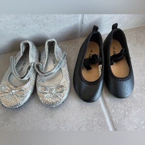 Carter’s Baby Girl size 5 black ballet flats and Silver Sparkle Cherokee Flats